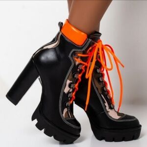 Azalea Wang military camo heel booties